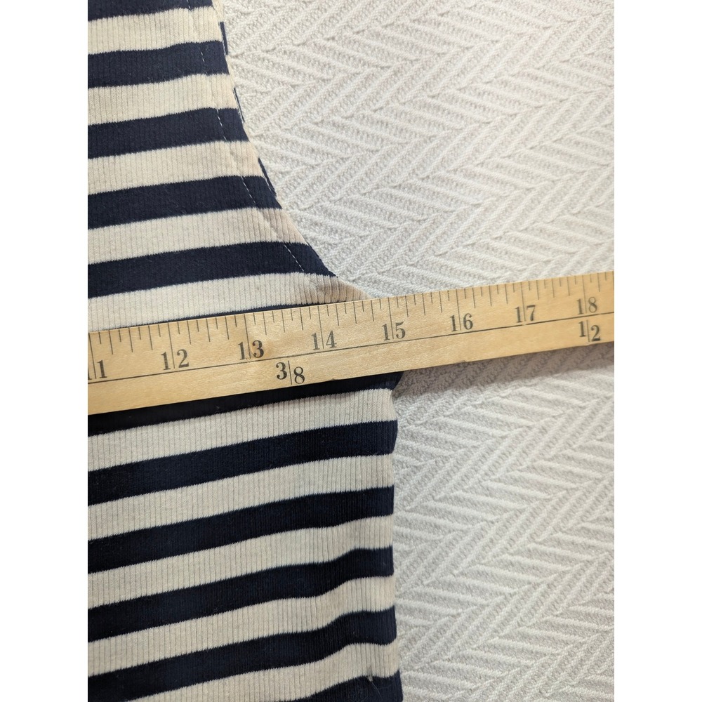 Ralph Lauren Polo Sport Womens L Navy Ivory Striped Rib Knit Sleeveless Tank Top - Picture 8 of 10